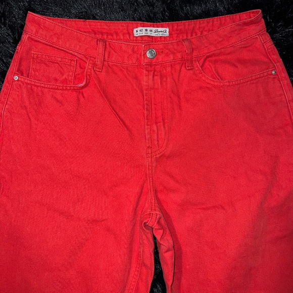 EUC Primark Red Raw Hem Cropped Jeans - Picture 3 of 8